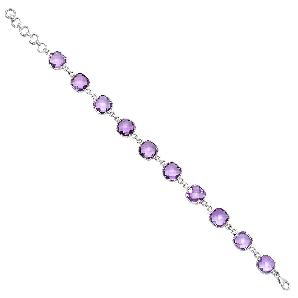 Amethyst Checker Briolette - Brazil Bracelet B-1001 SDB5276
