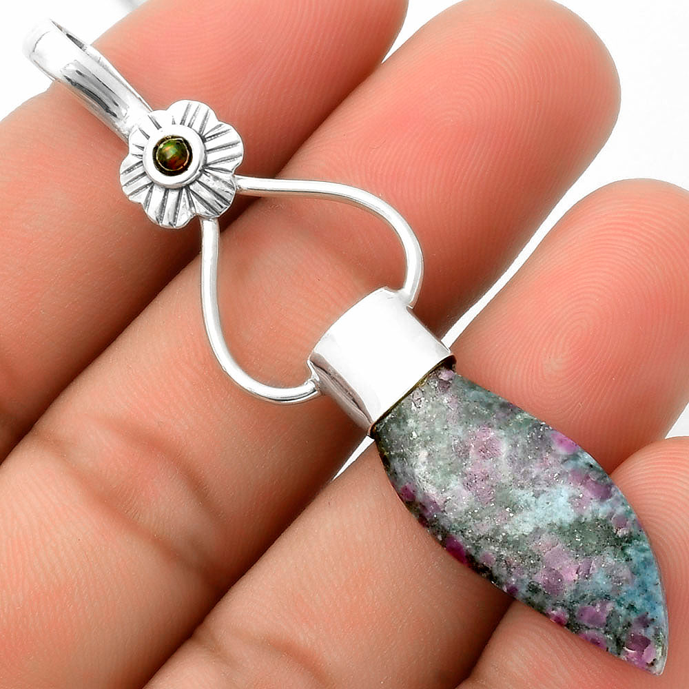 Ruby In Kyanite & Black Ethiopian Opal Pendant P-1583 SDP117113
