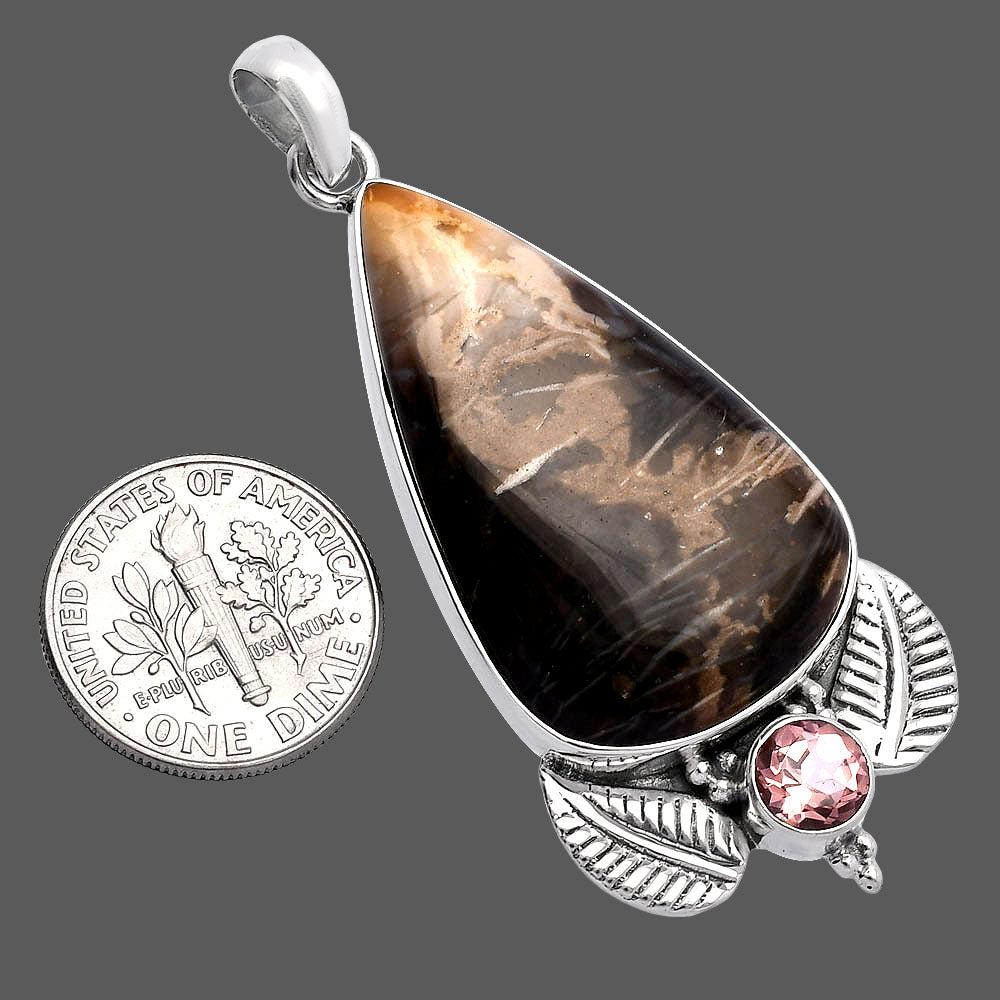 Natural Bat Cave Jasper & Morganite Pendant P-1127 SDP145945