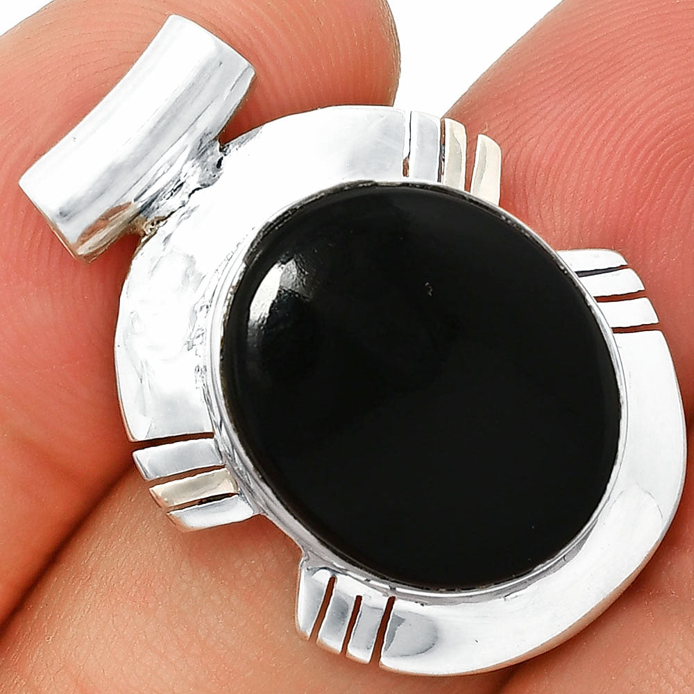 Natural Black Onyx - Brazil Pendant P-1598 SDP148827
