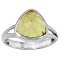 Faceted Natural Lemon Quartz Ring size-8 R-1005 SDR153494
