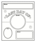 SHAPES ETC. Last Day of School Announcement - Black/White