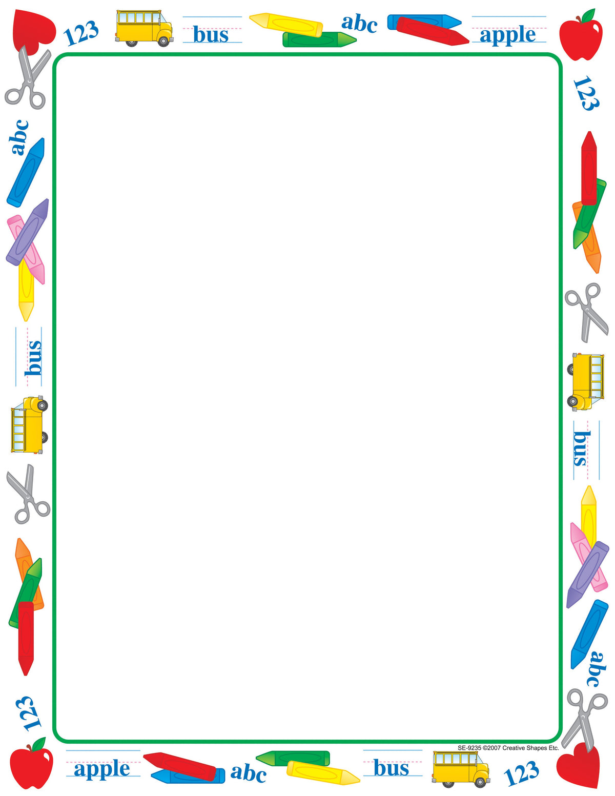SHAPES ETC.   Designer Paper - School Time (50 Sheet Package)