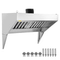 Commercial Exhaust Hood, 5FT Food Truck Hood Exhaust, 201 Stainless Steel Concession Trailer Hood with 2 Detachable U-shaped Grid Oil Filter Mesh, Rust Resistant Vent Hood for Kitchen Restaurant