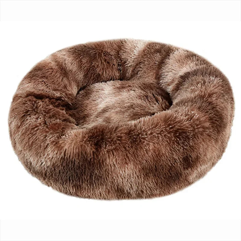 Calming Plush Donut Pet Bed – Washable Anti-Anxiety Dog & Cat Bed