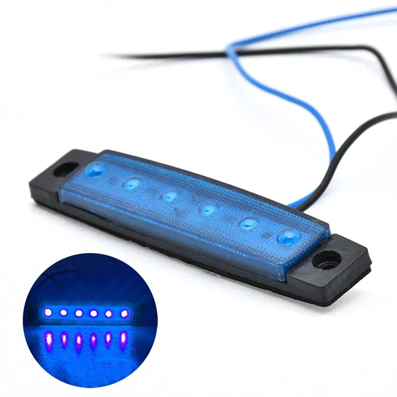 Emitting Color: changeable - 1Pcs Truck Trailer Side Marker Indicators clearance Light Car Brake Rear Highlight Tail Light 6LED 12V/24V Warning Signal Lamp