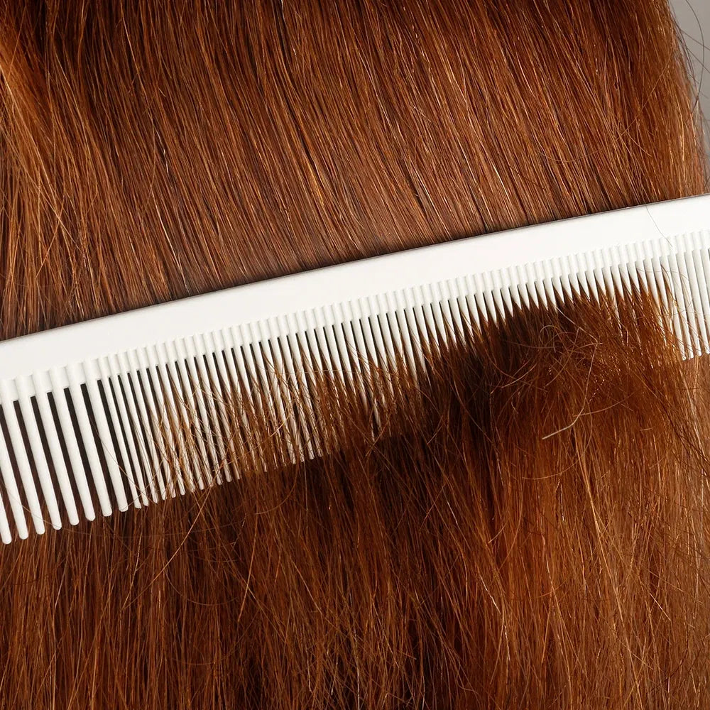 Color: LIGHT GRAY - Mythus Hairdressing Carbon Comb For Haircut Barber Anti Static White Rat Tail Comb Beauty Professional Hair Styling Tools Comb