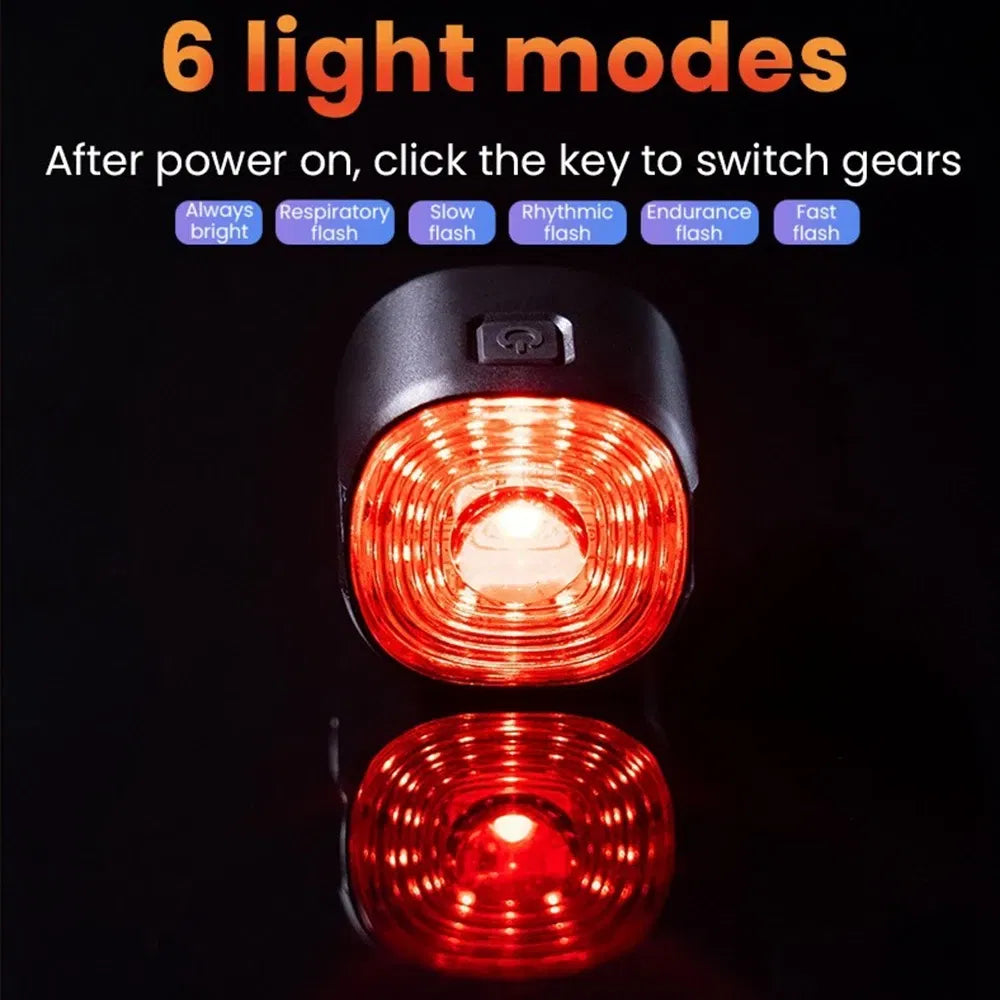 Color: Yellow - New Bicycle Smart Brake Tail Light MTB Road Bike Auto Brake Sensing Light SB Rechargeable IPX6 Waterproof LED Warning Rear Lamp