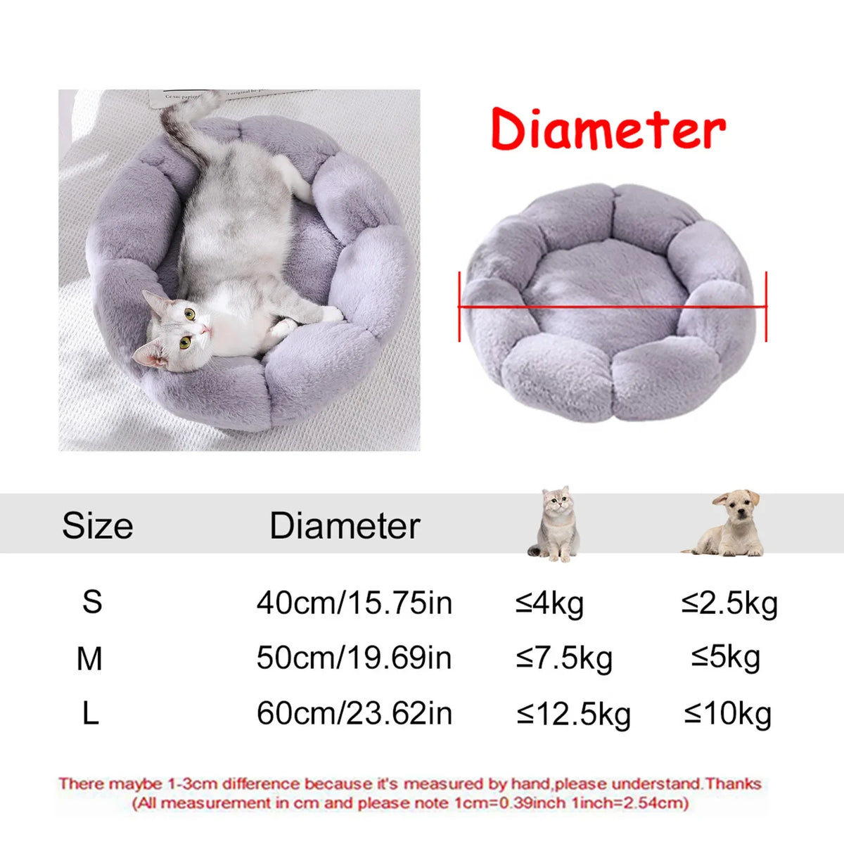 Calming Plush Donut Pet Bed – Washable Anti-Anxiety Dog & Cat Bed