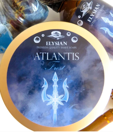 Atlantis Frost Men's Shaving Soap, Tallow and Shea Butter by Elysian Soap