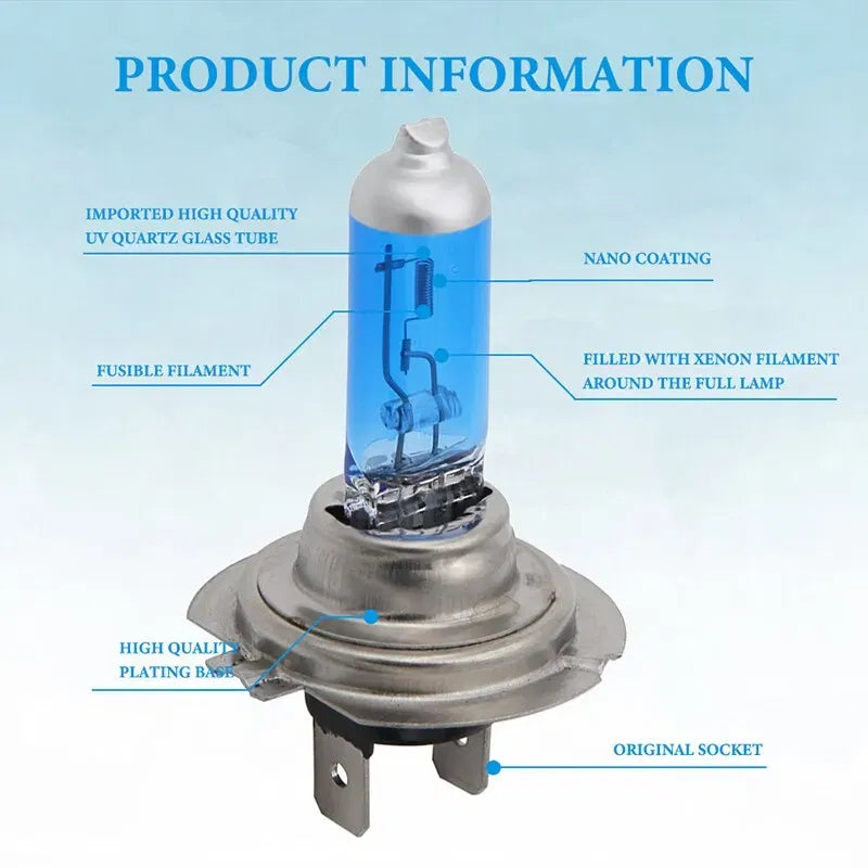 Emitting Color: DEEP BLUE - 2pcs H7 LED Bulbs 55W 100W Halogen Bulbs Super Bright White Fog Lights 12V White Auto Bulb Headlights Lamp