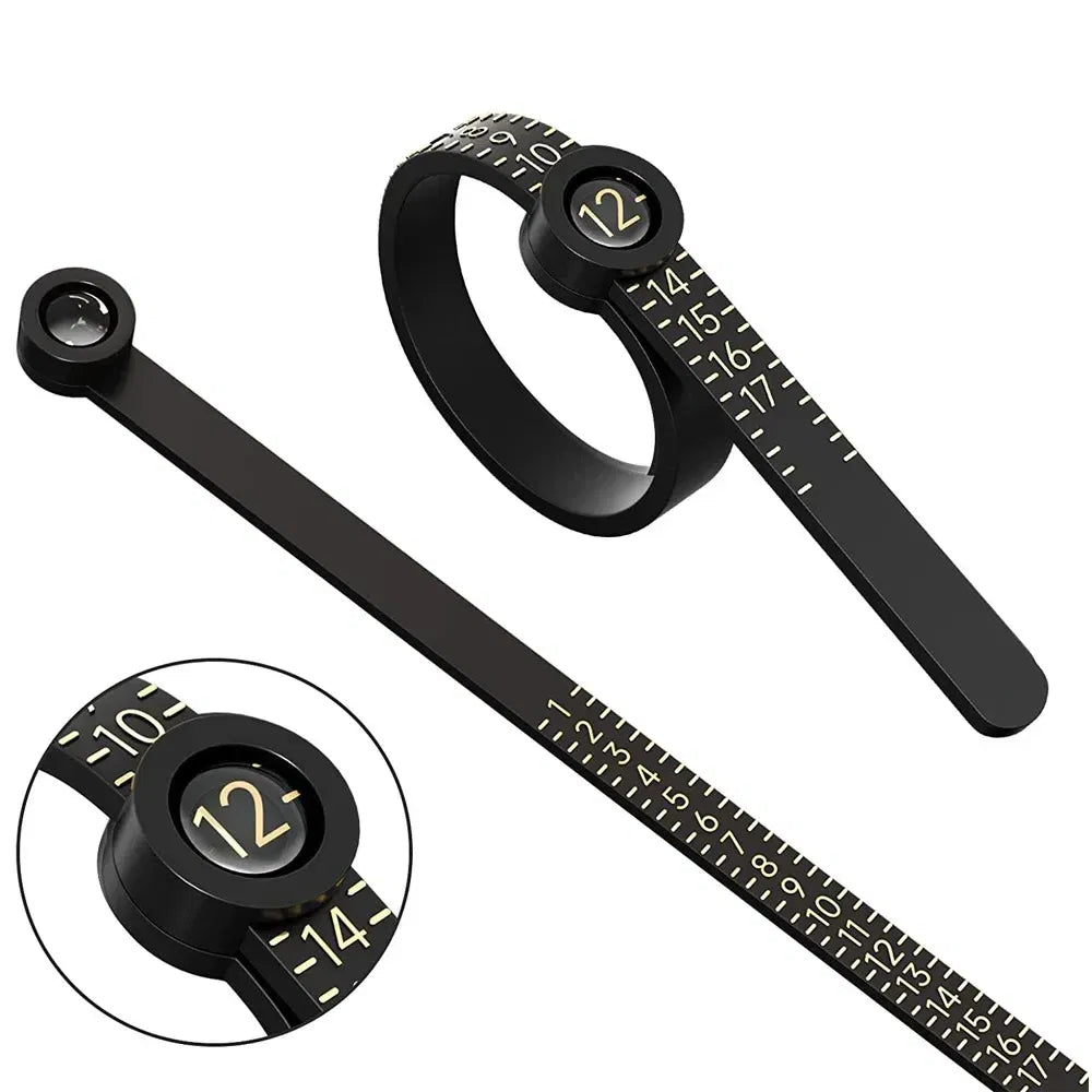 Color: GRAY - US/UK/EU/HK Size Ring Ruler Ring Measuring Tape Ring Measuring Tool Annular Coil Finger Size Filter with Magnifying Glass