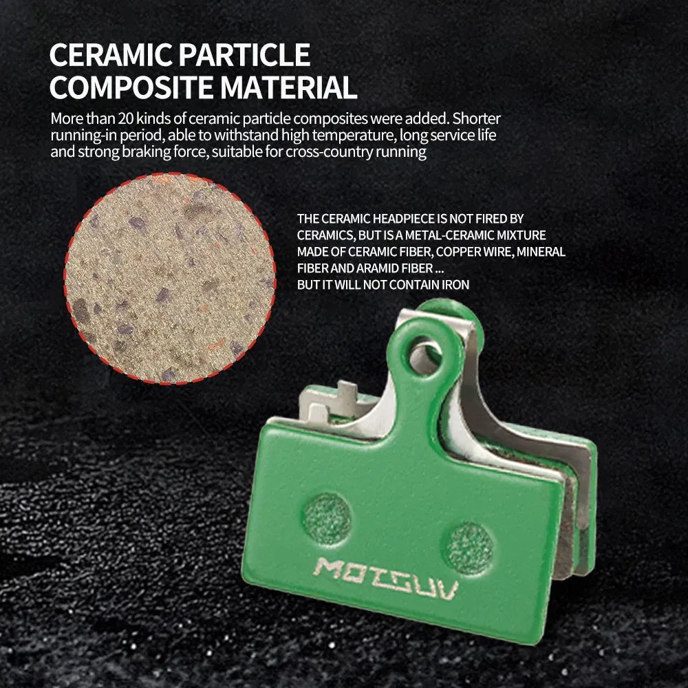 Color: Light green - MOTSUV Bicycle Ceramics Hydraulic Disc Brake Pads For AVID SHIMANO HAYES SRAM MAGURA FORMULA HOPE Cycling MTB Bike Bicycle Parts