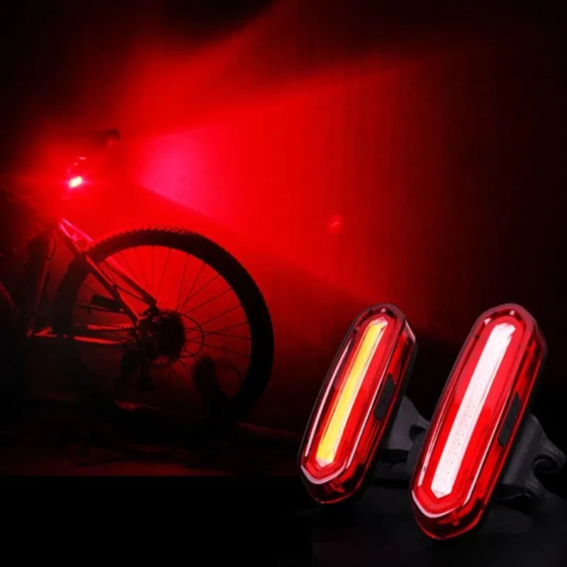 Color: Pink - Cycling Tail Light Outdoor Highlight USB Charging Mountain Led Warning  Bike Lights Tail Lamp Rear Light Bicycle Accessories