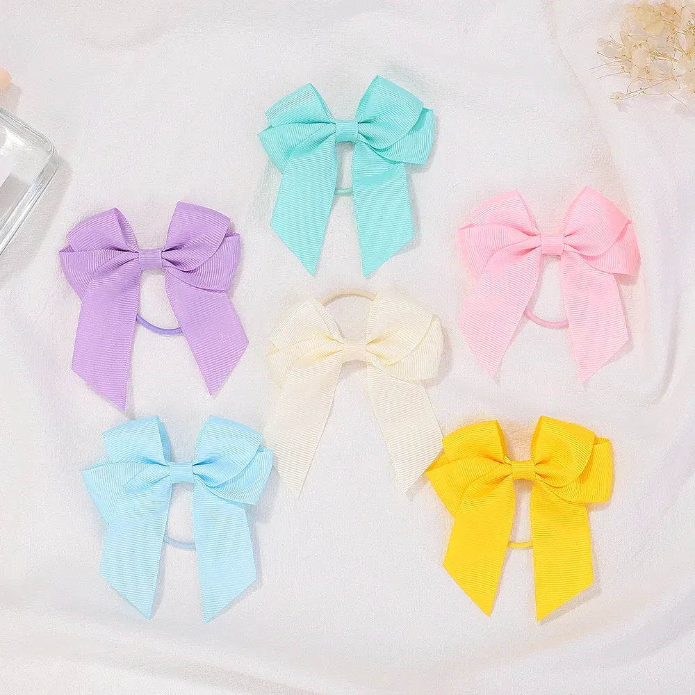 Color: Light Grey, Size: 3XL - 1/2 Pcs Sweet Hair Ribbon Hair Band for Girls Toddler Cheer Bow Head Rope Kids Headwear Double Ponytail Support Hair Accessories