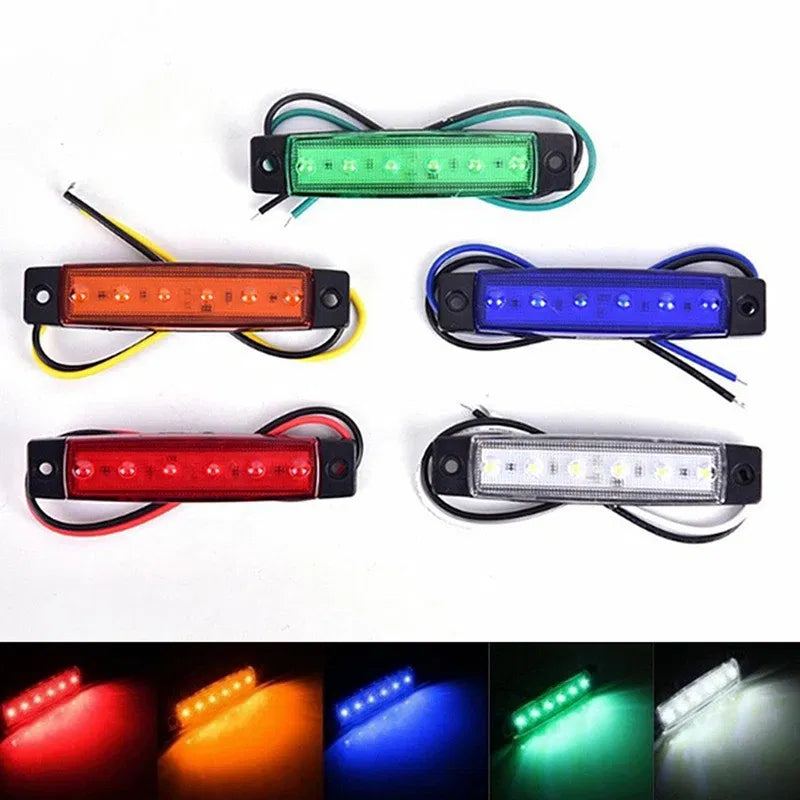 Emitting Color: changeable - 1Pcs Truck Trailer Side Marker Indicators clearance Light Car Brake Rear Highlight Tail Light 6LED 12V/24V Warning Signal Lamp