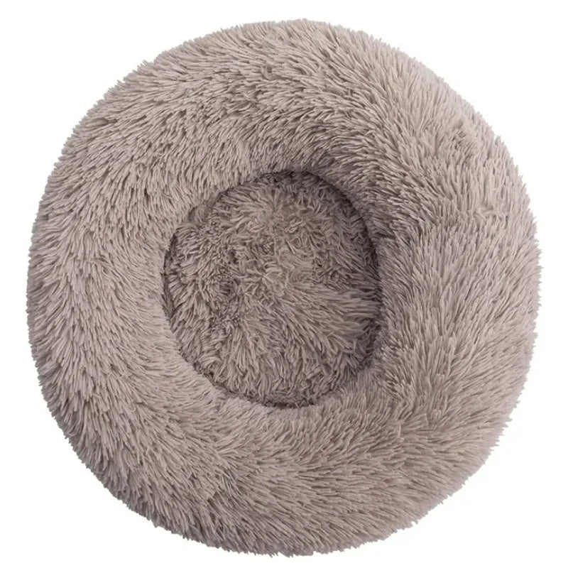 Calming Plush Donut Pet Bed – Washable Anti-Anxiety Dog & Cat Bed
