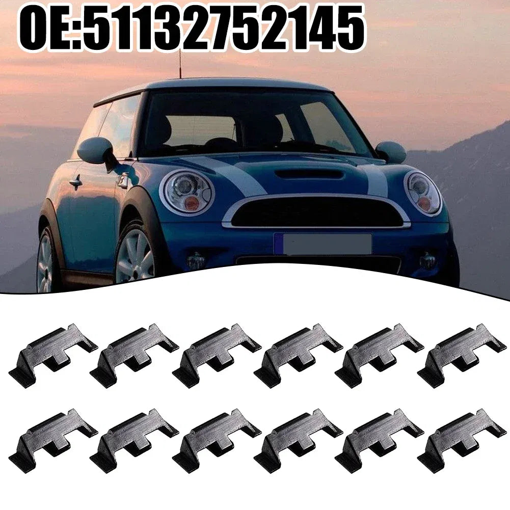 12pcs Headlight Trim Ring Clips For Mini For Cooper R55 R58 51132752145 R55-R60 F56 Black Plastic Car Lights Base