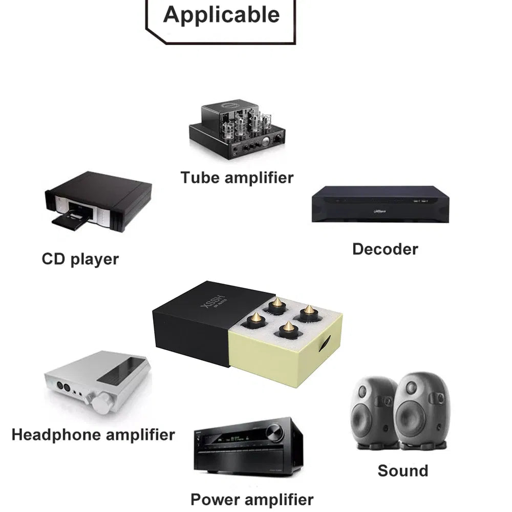 Color: Red, Bundle: Bundle 1 - 2023 New Shock Absorber Spikes XSSH Audio Audiophile Damping Pad HIFI Speaker CD Player Amplifier Aluminium isolation Feet Spike