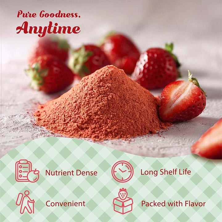 Freeze-Dried Strawberry Powder For Smoothies and Baking - Strawberry Smoothie - Single Ingredient