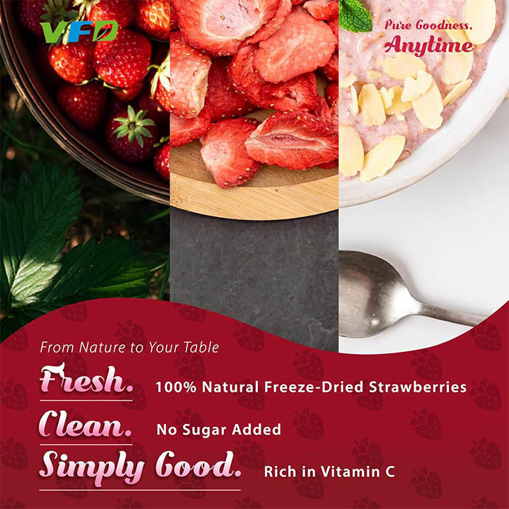 Freeze-Dried Strawberry Slices For Baking & Smoothies - Single Ingredient