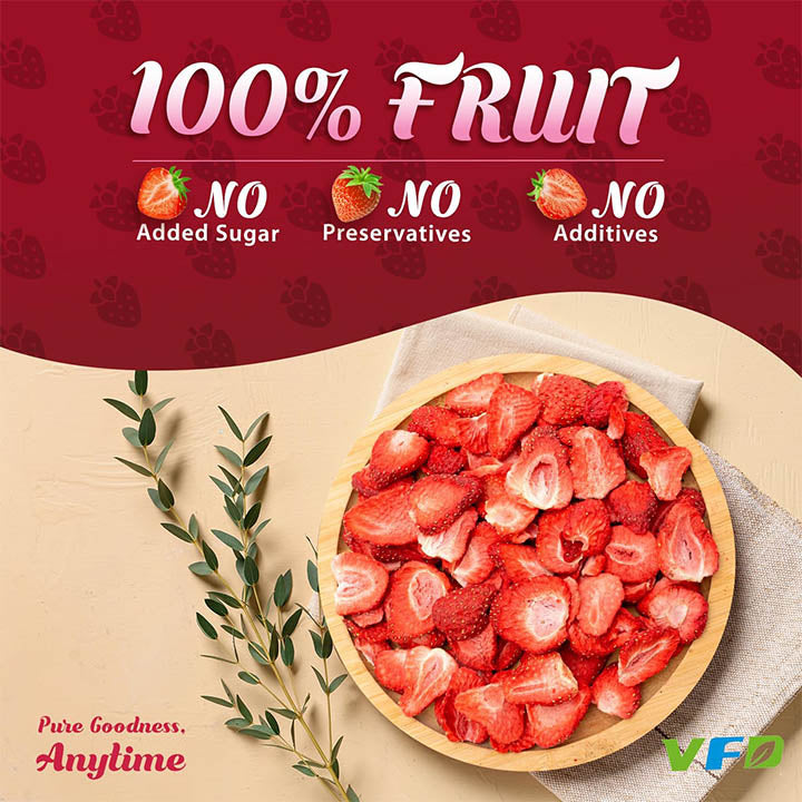 Freeze-Dried Strawberry Slices For Baking & Smoothies - Single Ingredient