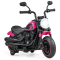 Kids Electric Motorcycle with Training Wheels and LED Headlights-Pink - Color: Pink