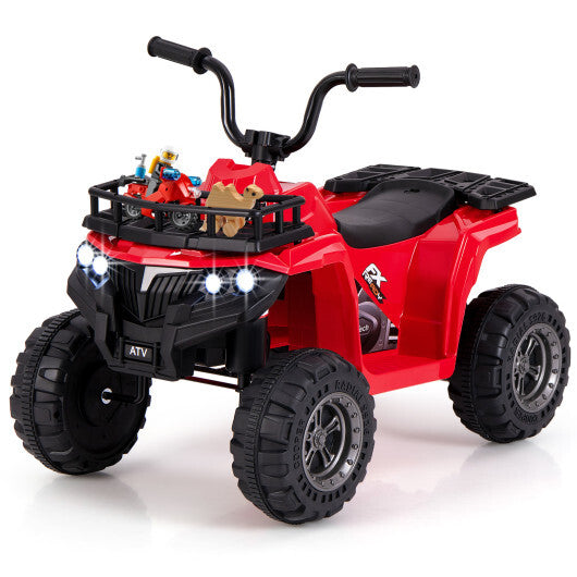 6V Kids Ride On Electric ATV with LED Headlights and MP3 Player-Red - Color: Red