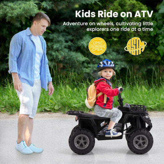 6V Kids Ride On Electric ATV with LED Headlights and MP3 Player-Red