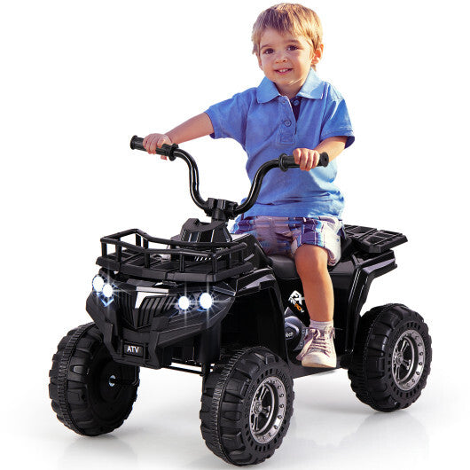 6V Kids Ride On Electric ATV with LED Headlights and MP3 Player-Red