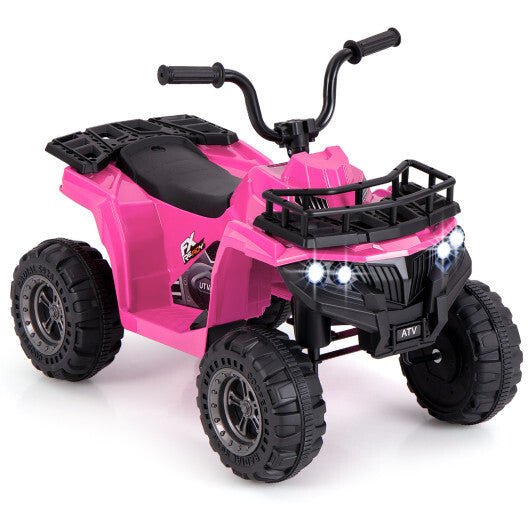 6V Kids Ride On Electric ATV with LED Headlights and MP3 Player-Red
