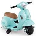 Kids Ride on Motorcycle Licensed Vespa with LED Headlight and Horn Sound-Green - Color: Green