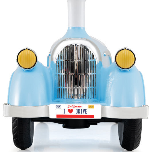 Toddler Ride on Toy Classic Sliding Car with Horn and LED Headlight-Blue - Color: Blue