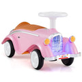 Toddler Ride on Toy Classic Sliding Car with Horn and LED Headlight-Pink - Color: Pink