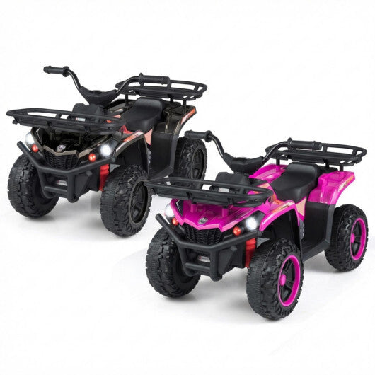24V Electric Ride On Quad with LED Headlights-Black+Pink - Color: (2 pieces) Black + Pink