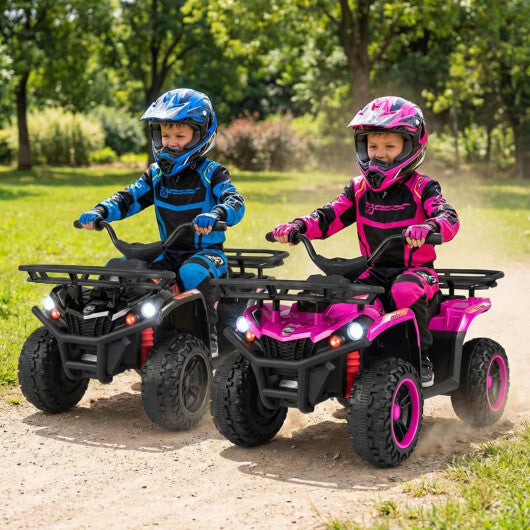 24V Electric Ride On Quad with LED Headlights-Black+Pink - Color: (2 pieces) Black + Pink