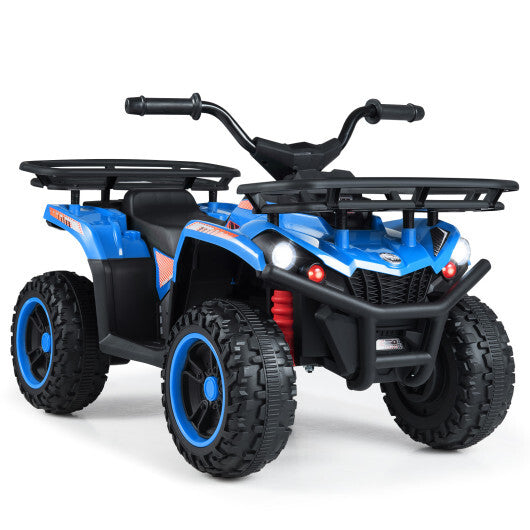 24V Electric Ride On Quad with LED Headlights-Blue - Color: Blue