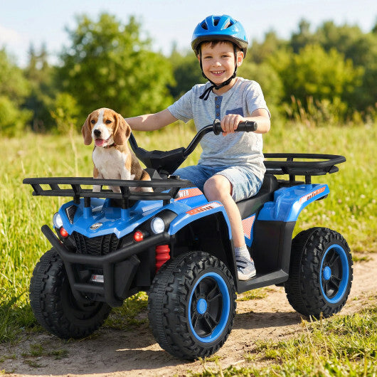 24V Electric Ride On Quad with LED Headlights-Blue - Color: Blue