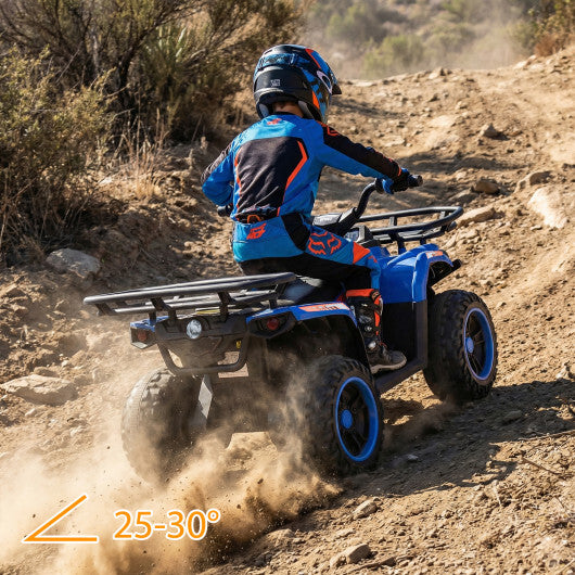 24V Electric Ride On Quad with LED Headlights-Blue - Color: Blue