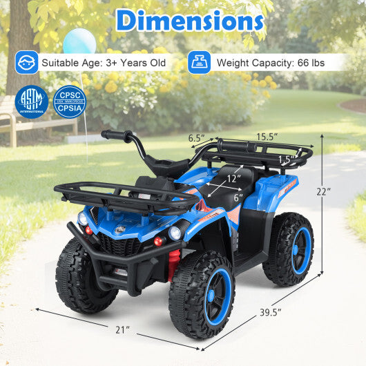 24V Electric Ride On Quad with LED Headlights-Blue - Color: Blue