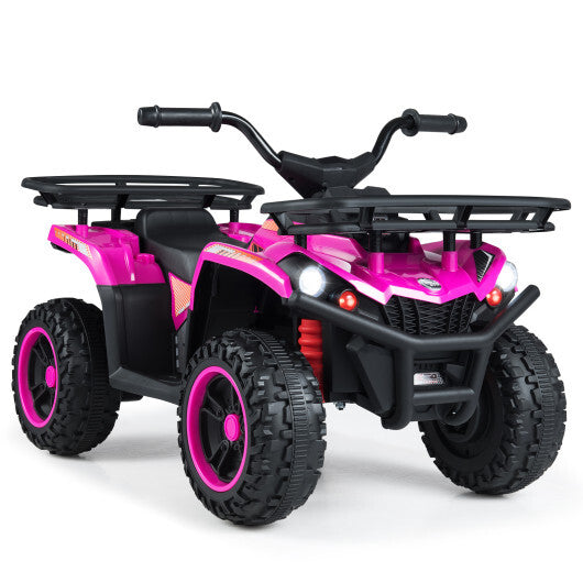 24V Electric Ride On Quad with LED Headlights-Pink - Color: Pink