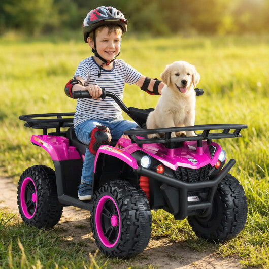 24V Electric Ride On Quad with LED Headlights-Pink - Color: Pink