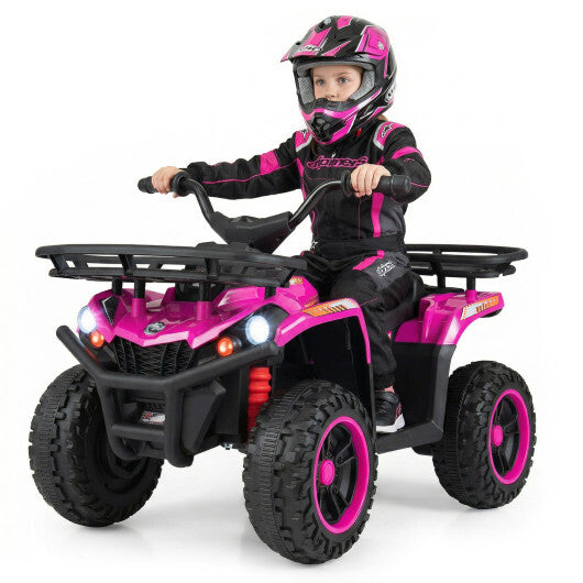 24V Electric Ride On Quad with LED Headlights-Pink - Color: Pink