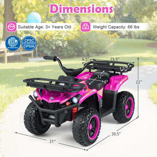 24V Electric Ride On Quad with LED Headlights-Pink - Color: Pink