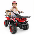 24V Electric Ride On Quad with LED Headlights-Red - Color: Red