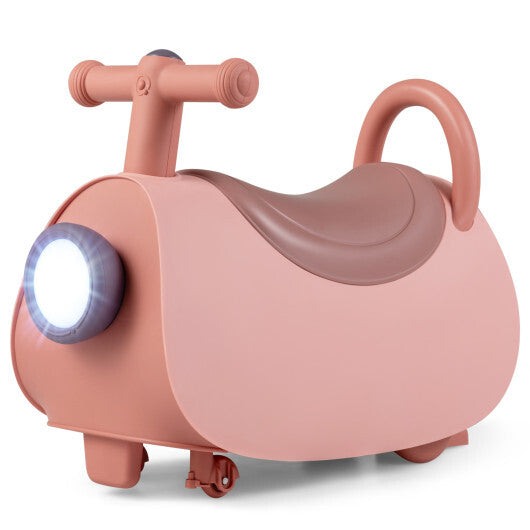 Kids Ride On Push Car with Headlight Music & Under Seat Storage for 18-36 Months-Pink - Color: Pink