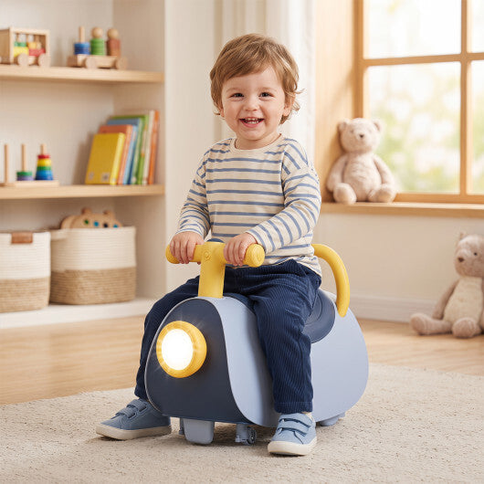 Kids Ride On Push Car with Headlight Music & Under Seat Storage for 18-36 Months-Pink