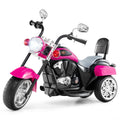 6V Powered Toddler 3-Wheel Motorbike Ride On Toy with Horn and Headlight-Hot Pink - Color: Hot Pink