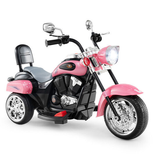 6V Powered Toddler 3-Wheel Motorbike Ride On Toy with Horn and Headlight-Heart Pink - Color: Heart Pink