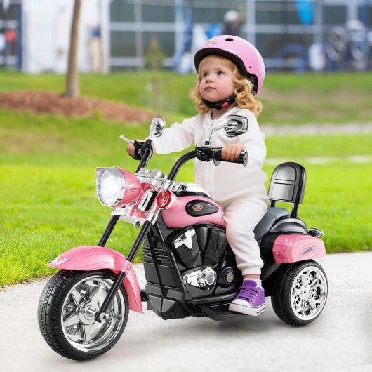 6V Powered Toddler 3-Wheel Motorbike Ride On Toy with Horn and Headlight-Heart Pink - Color: Heart Pink
